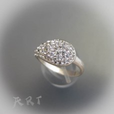 Сребърен дамски пръстен с камъни Swarovski R-309